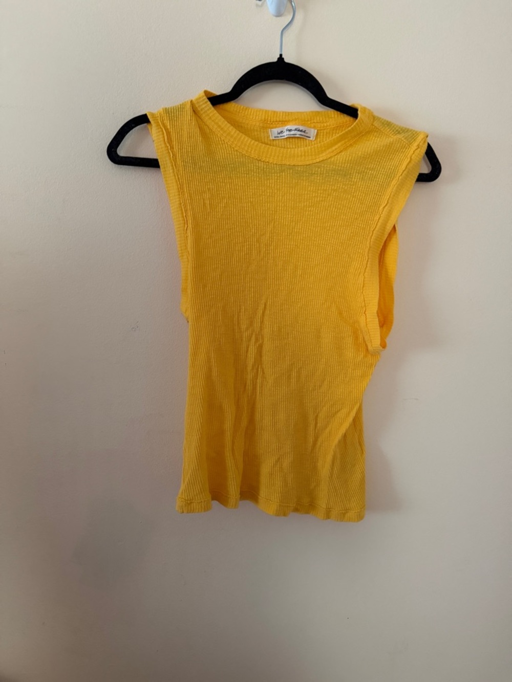 We The Free Vibrant Yellow Ribbed Tank Size XS